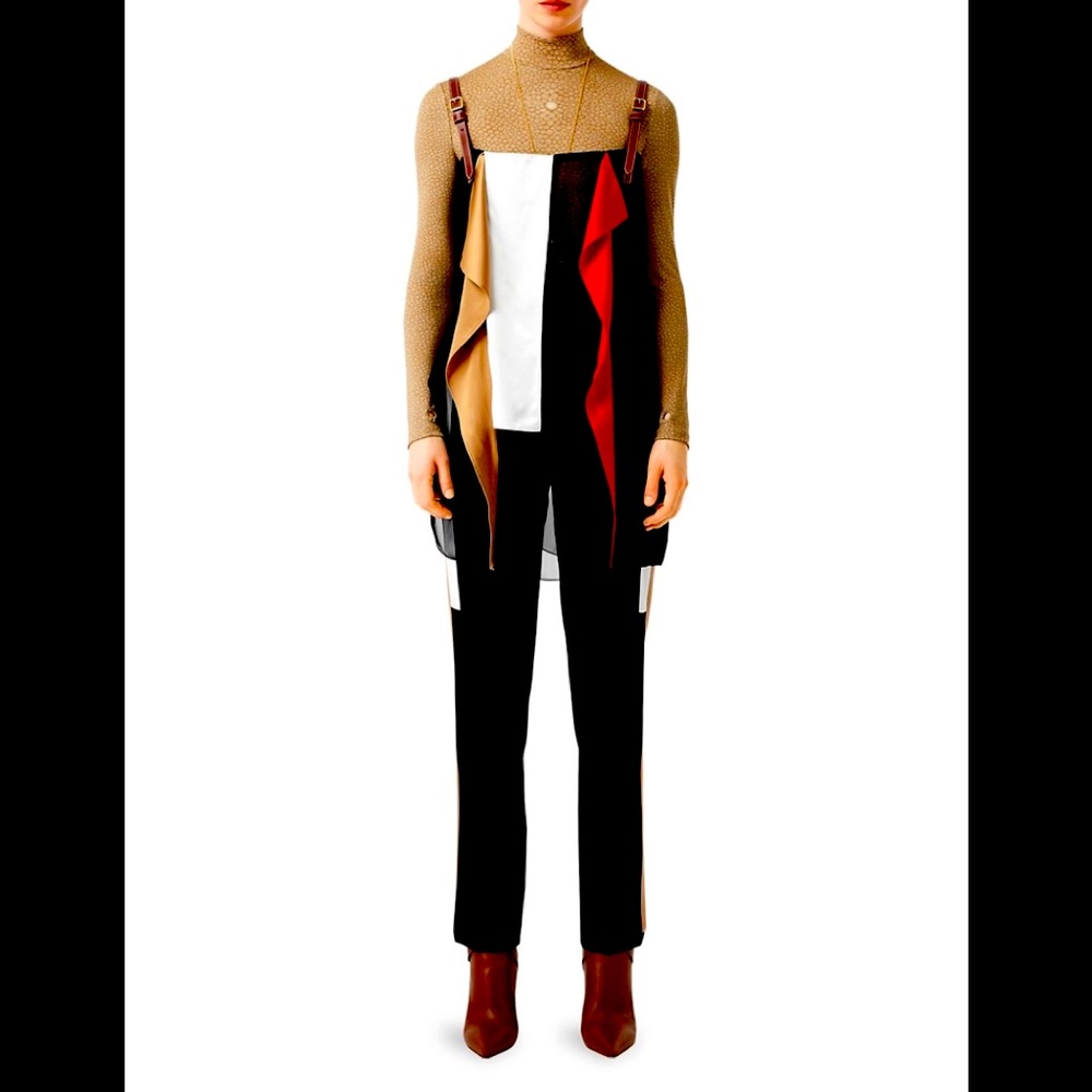 Burberry ruffle silk sheer layering top